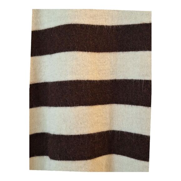 Kenneth Cole Silk Angora Rabbit Hair Striped Sweater Dress Tunic Pullover Size M - Picture 4 of 12